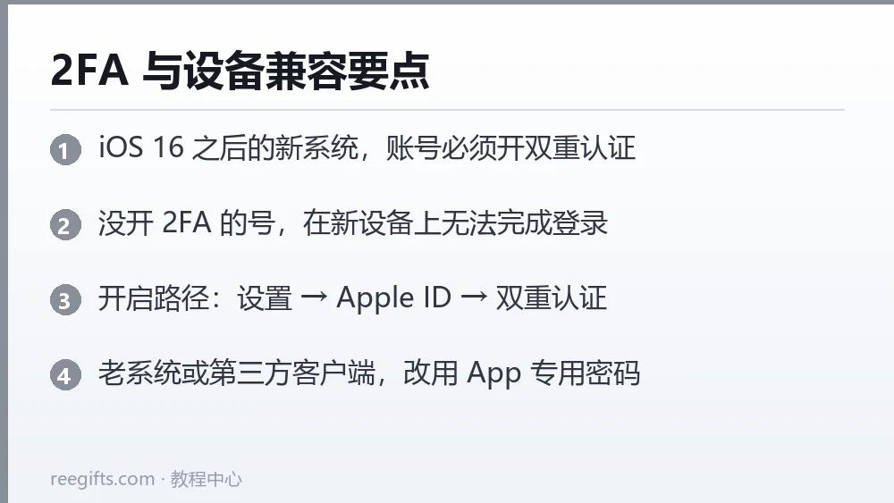 Apple ID 双重认证与设备兼容要点