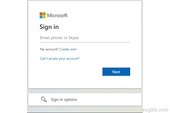 Outlook 登录页，输入邮箱后点 Next