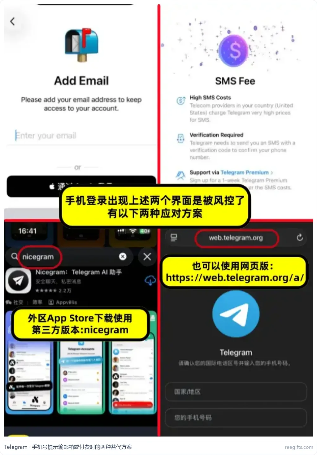 Telegram 手机端提示输入邮箱或付费时的替代方案