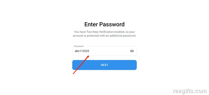 Telegram 的两步验证密码输入页