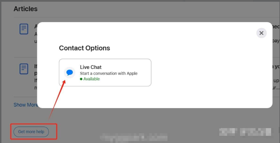 Apple Live Chat Connect Button