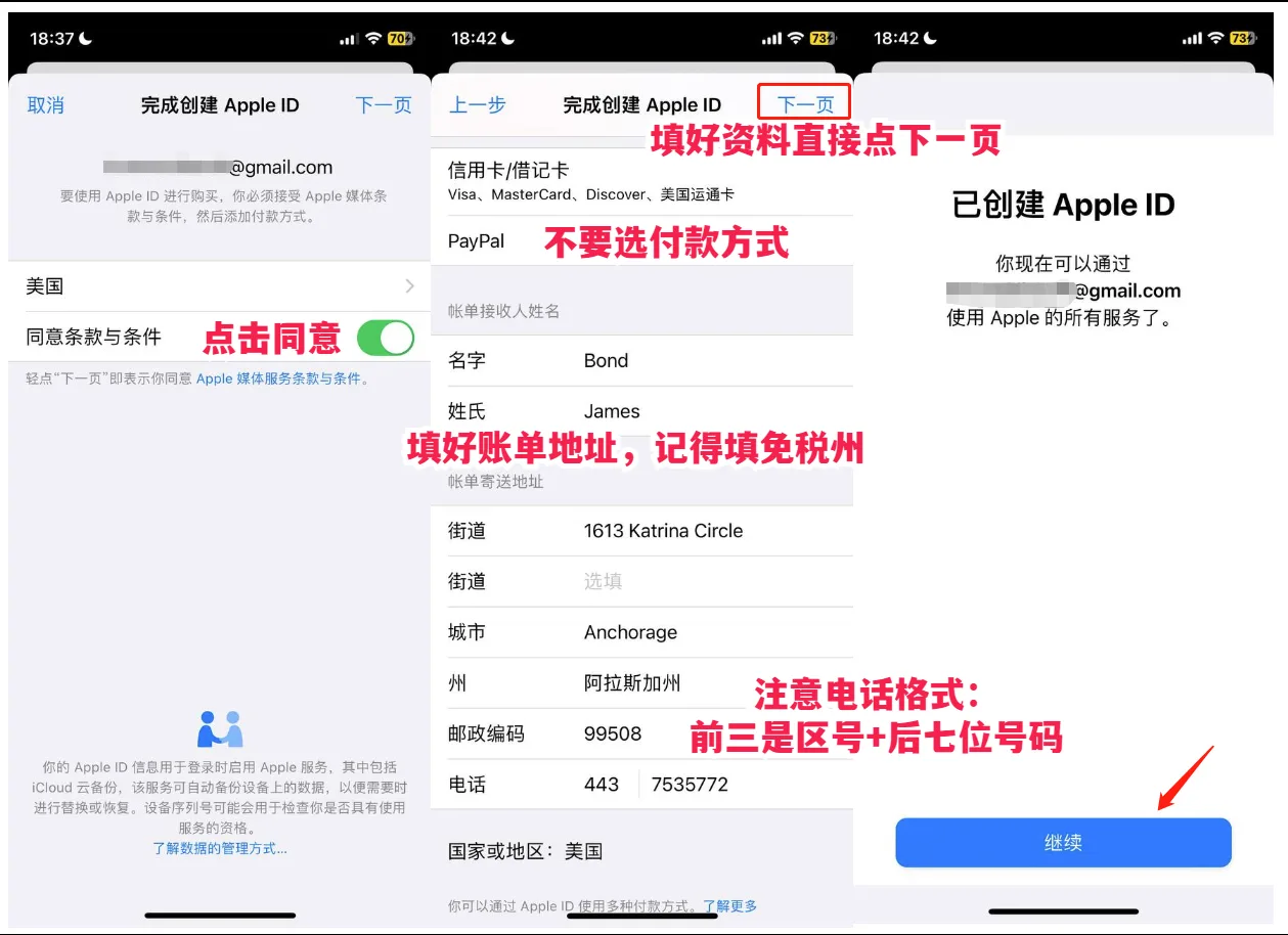 在账单地址表单中完美复刻免税州物理信息 示意图